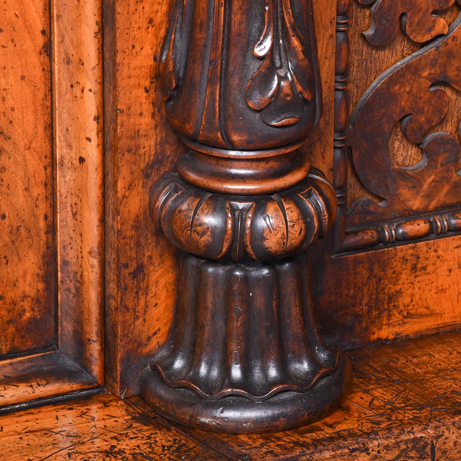 Antique Burr Walnut and Amboyna Credenza