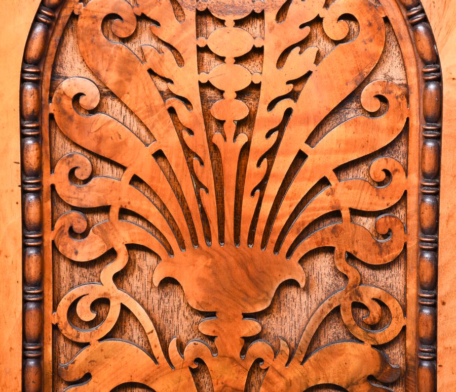 Antique Burr Walnut and Amboyna Credenza