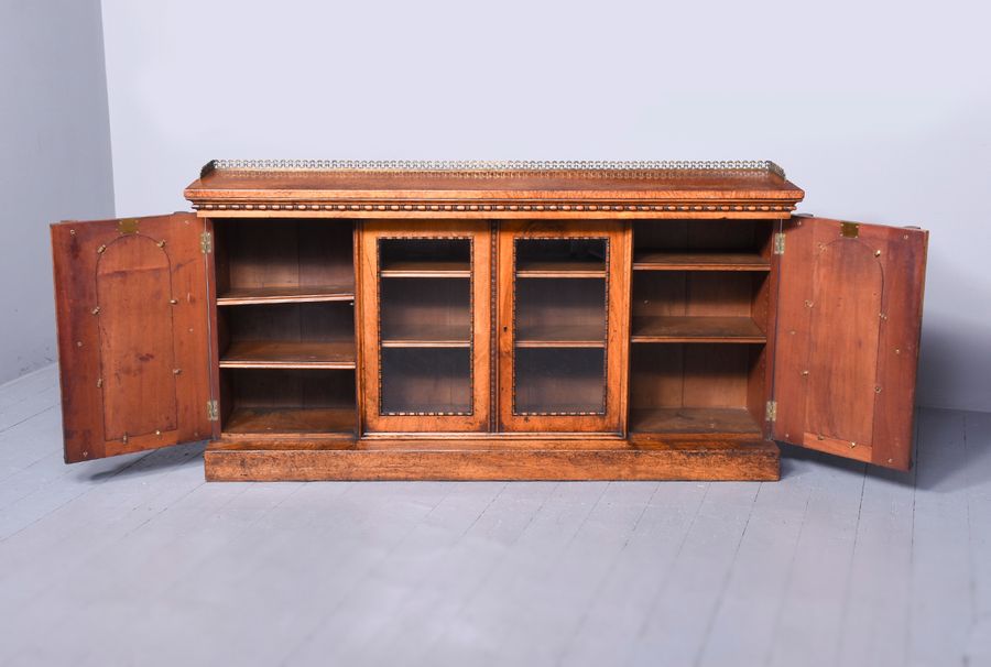 Antique Burr Walnut and Amboyna Credenza