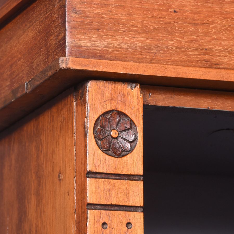 Antique Late Victorian Three-Section Walnut Open Bookcase