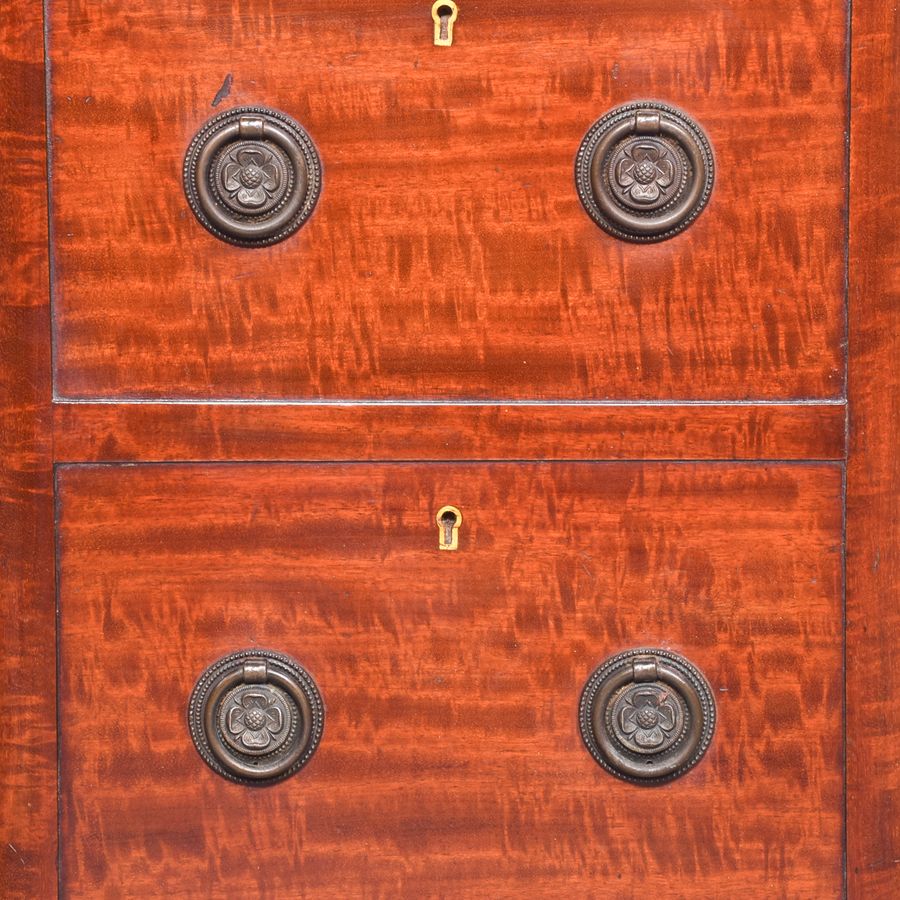 Antique Pair of Victorian Figured Mahogany Bedside Lockers