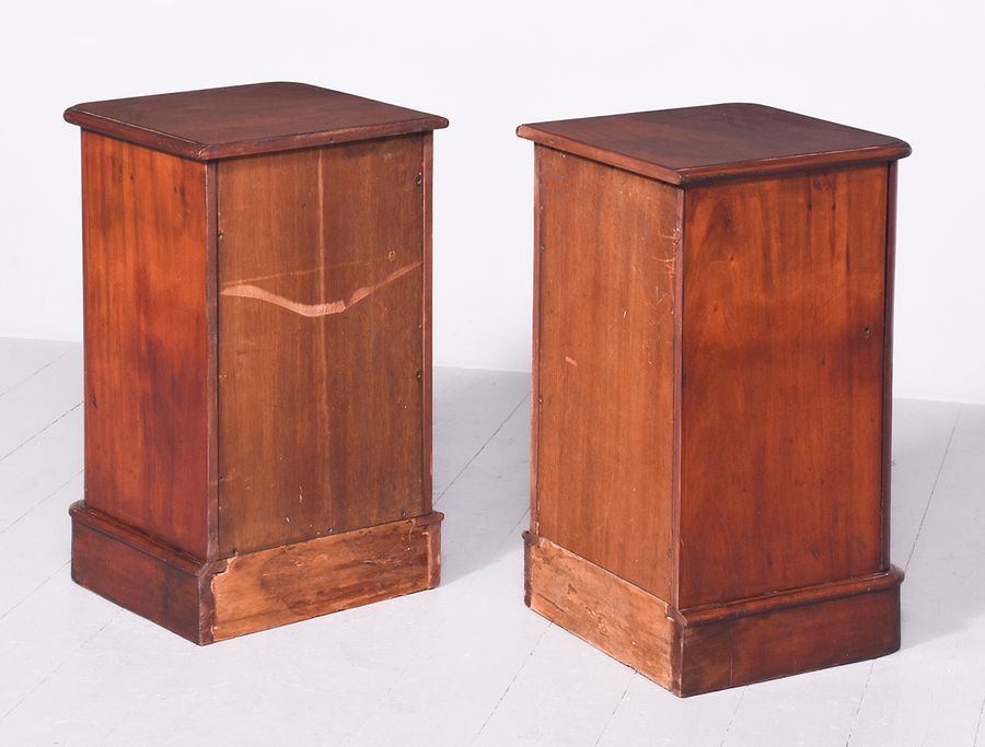 Antique Pair of Victorian Figured Mahogany Bedside Lockers