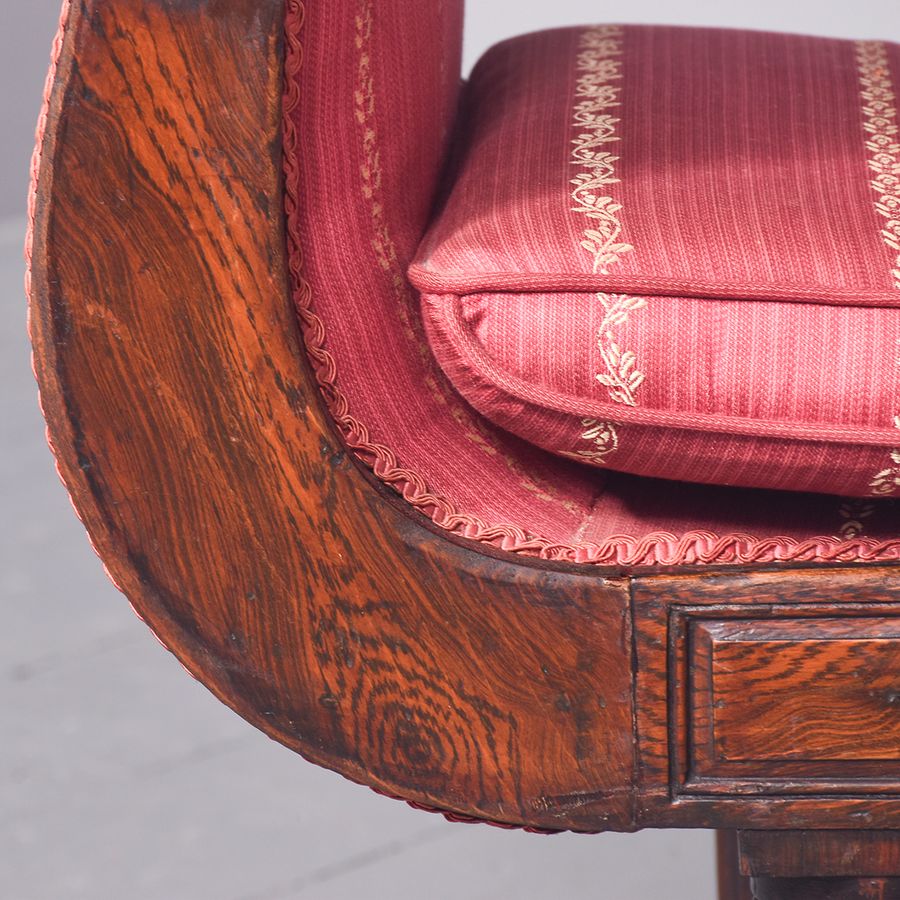 Antique  Large Regency Rosewood Double Sided Window Seat 