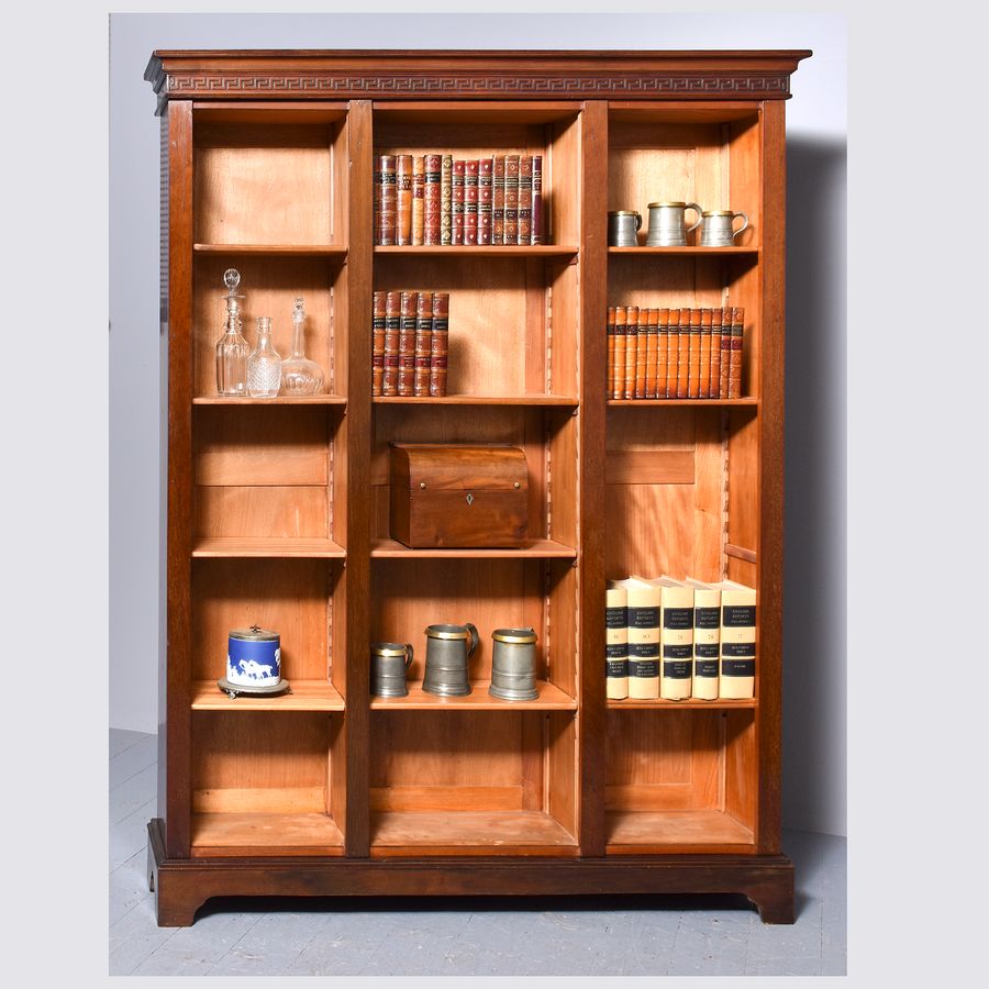 Antique Edwardian Mahogany Open Bookcase