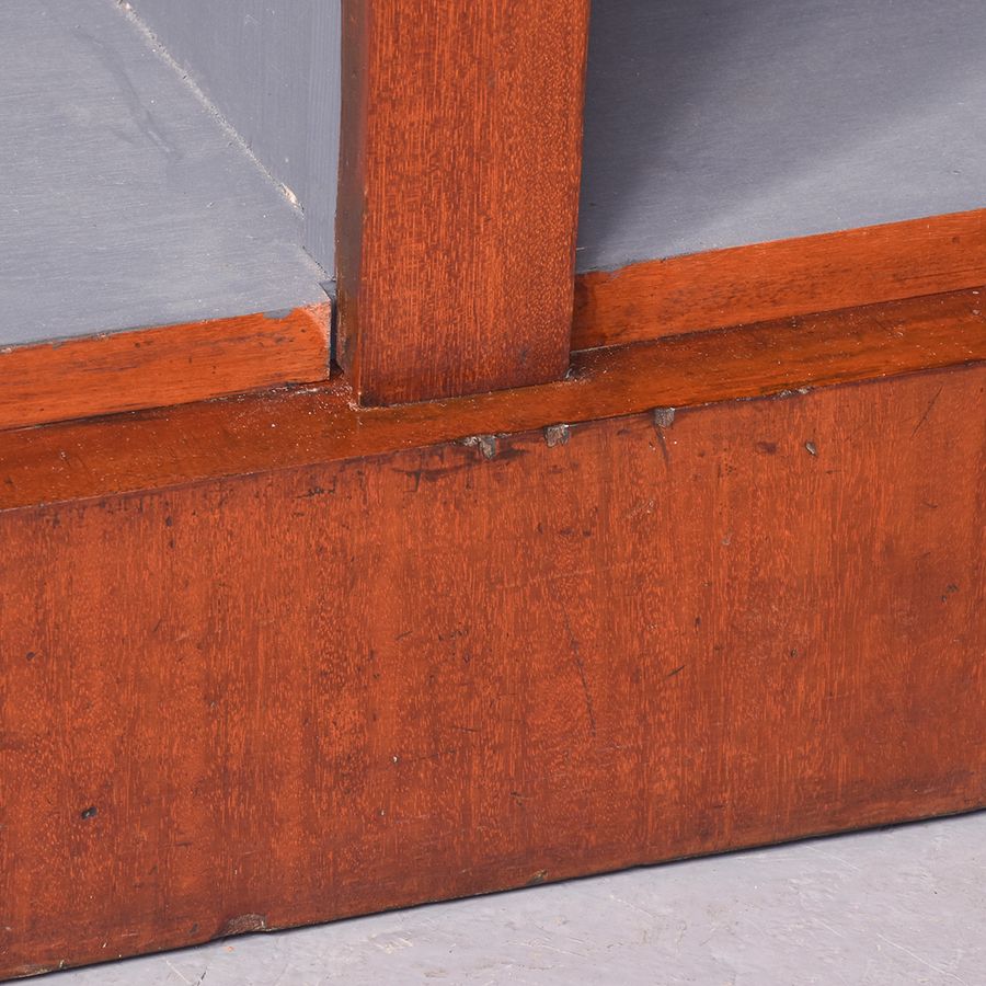 Antique Mid Victorian Mahogany Tall Two-Part Open Bookcase