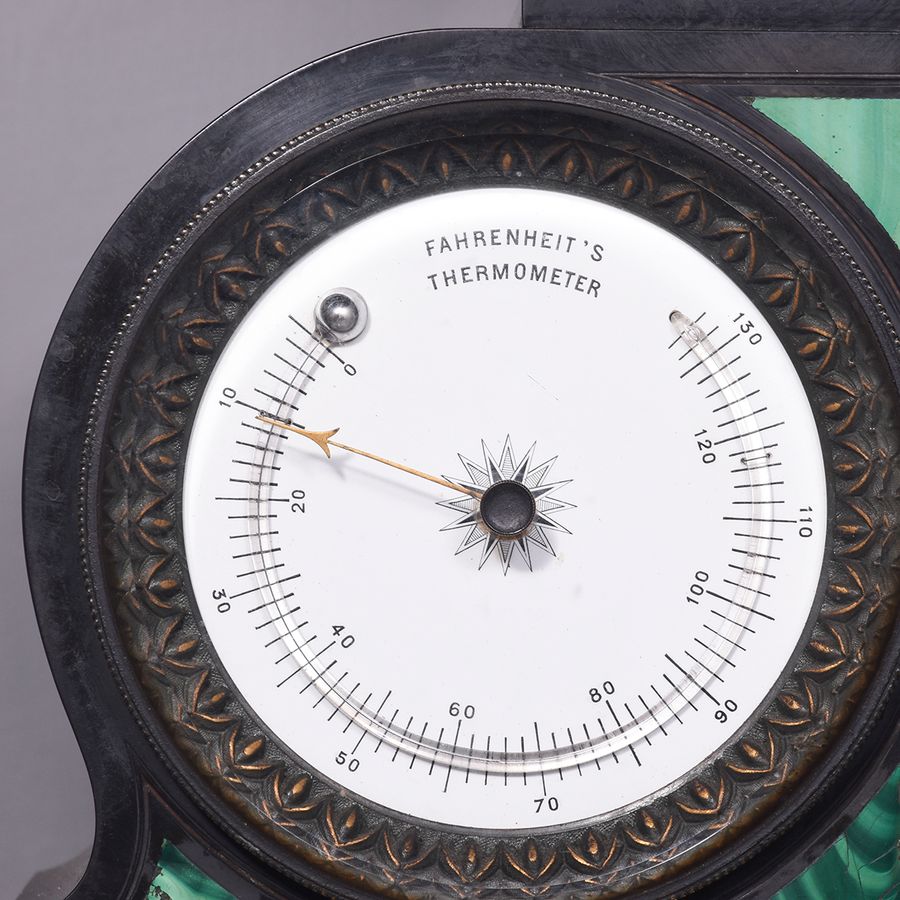 Antique Victorian Marble and Malachite Mantle Clock