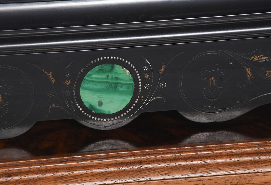 Antique Victorian Marble and Malachite Mantle Clock