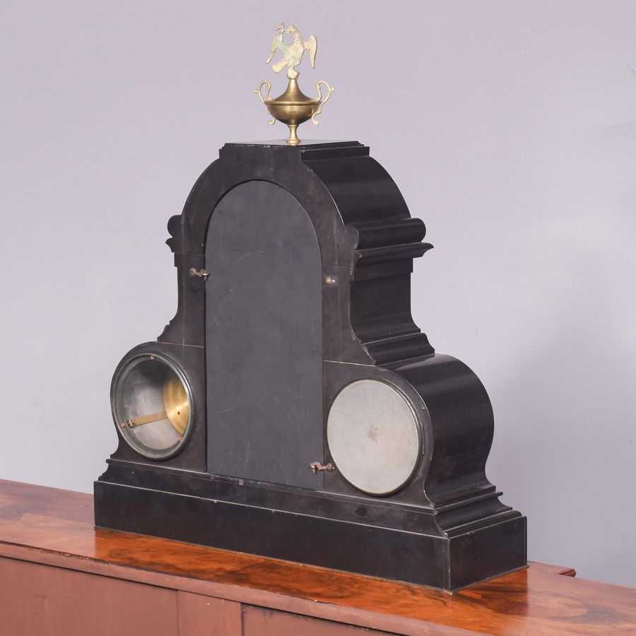 Antique Victorian Marble and Malachite Mantle Clock