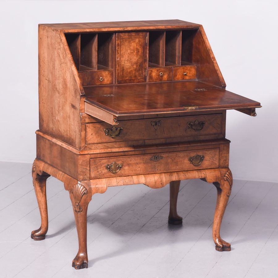 Antique George II Style Walnut Bureau on Stand