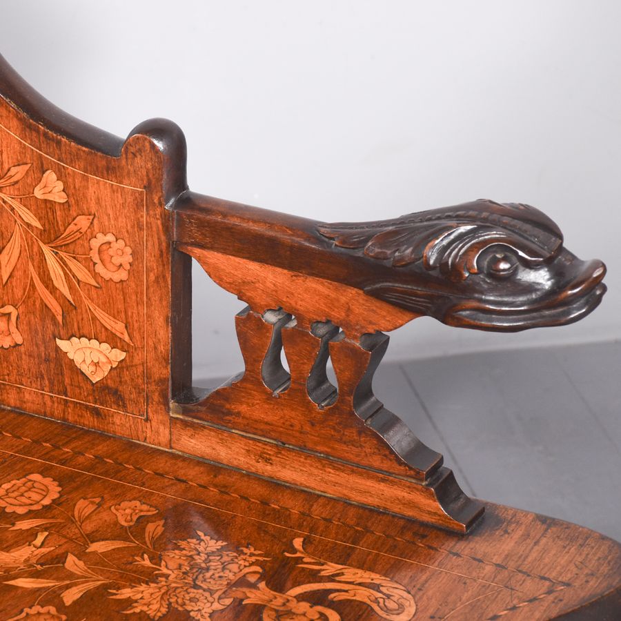 Antique Pair of Dutch Marquetry Armchairs