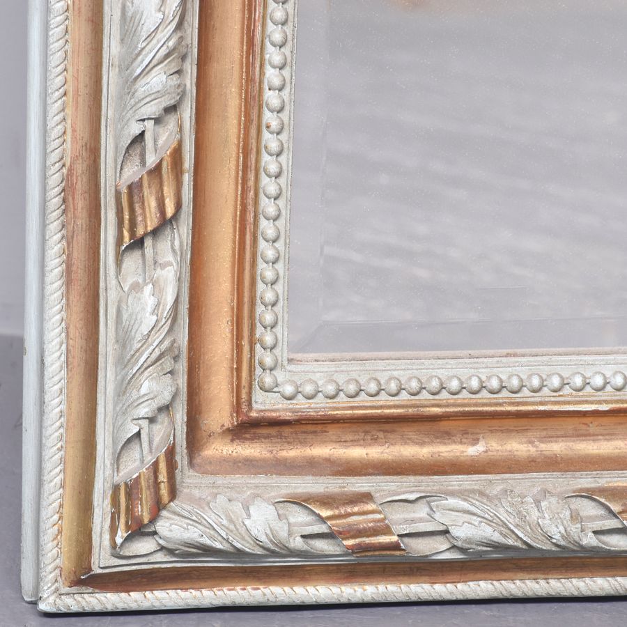 Antique Victorian Style Reproduction Painted and Gilded Overmantel Mirror