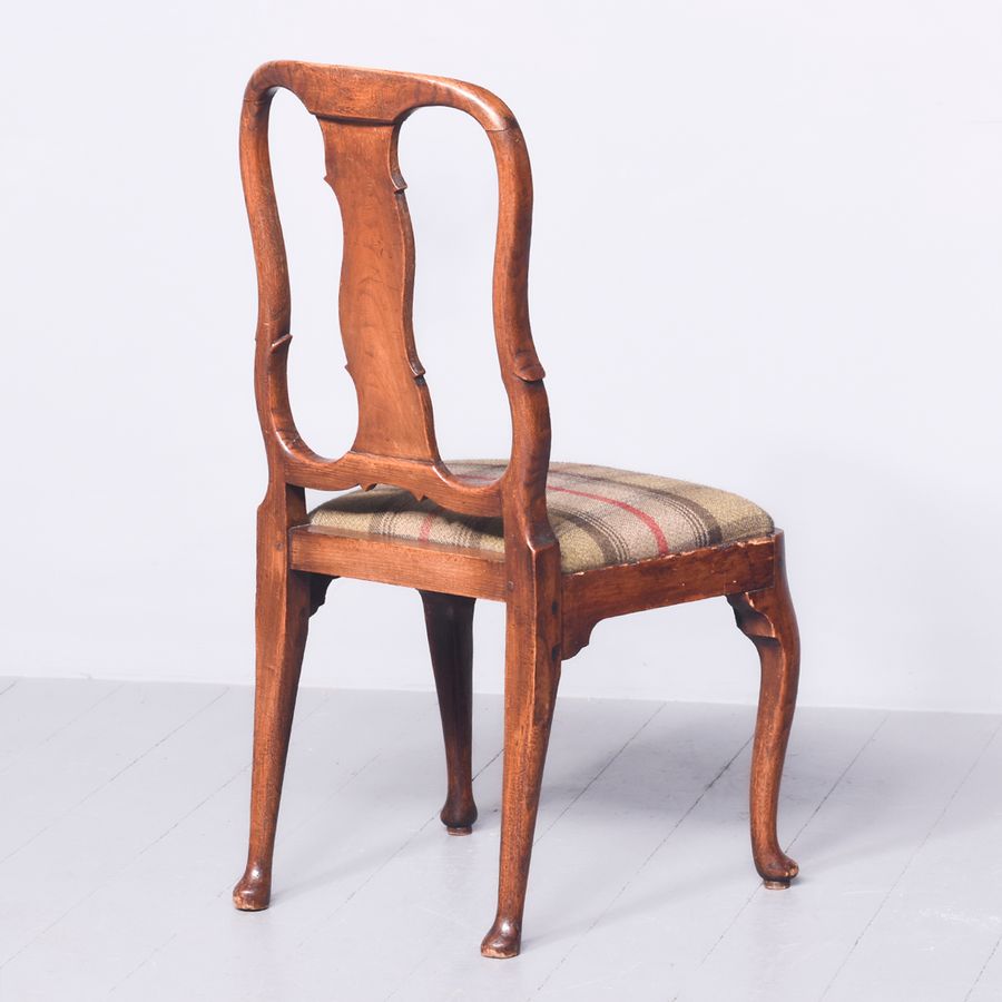 Antique Early Georgian Elm And Fruitwood Country Chair 