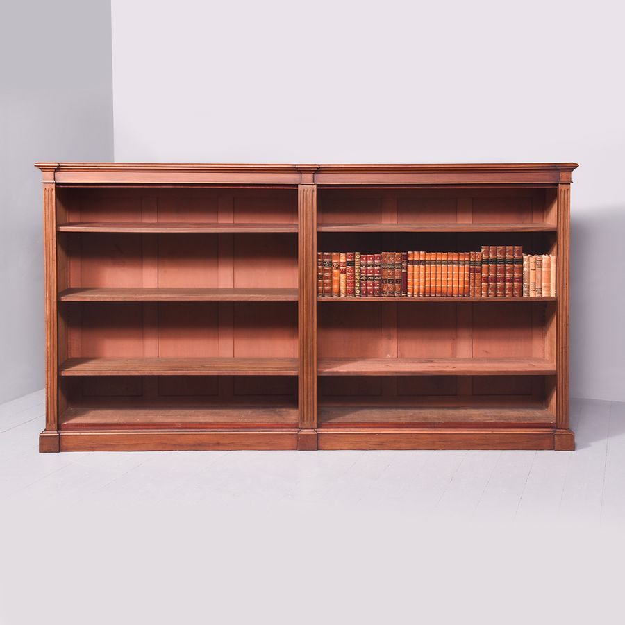 Antique Large Mahogany Open Bookcase