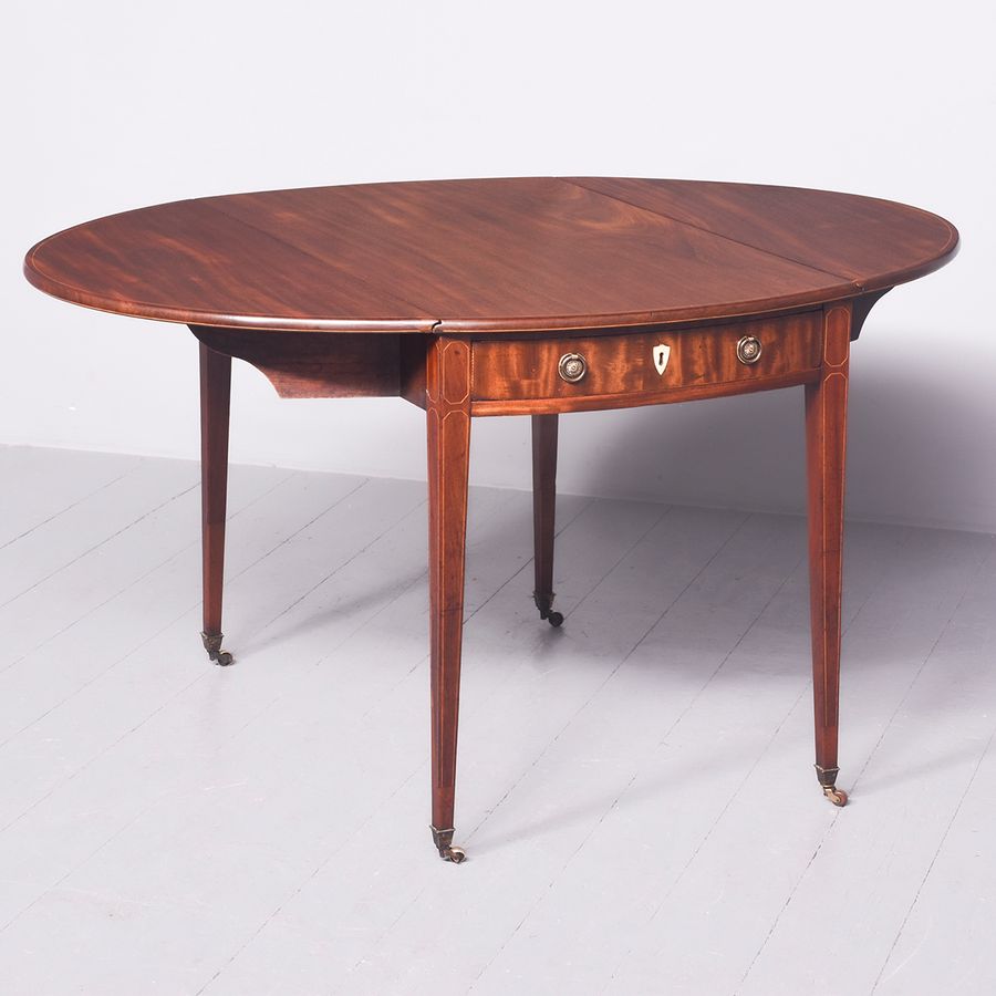 Antique George III Inlaid Mahogany Pembroke Table