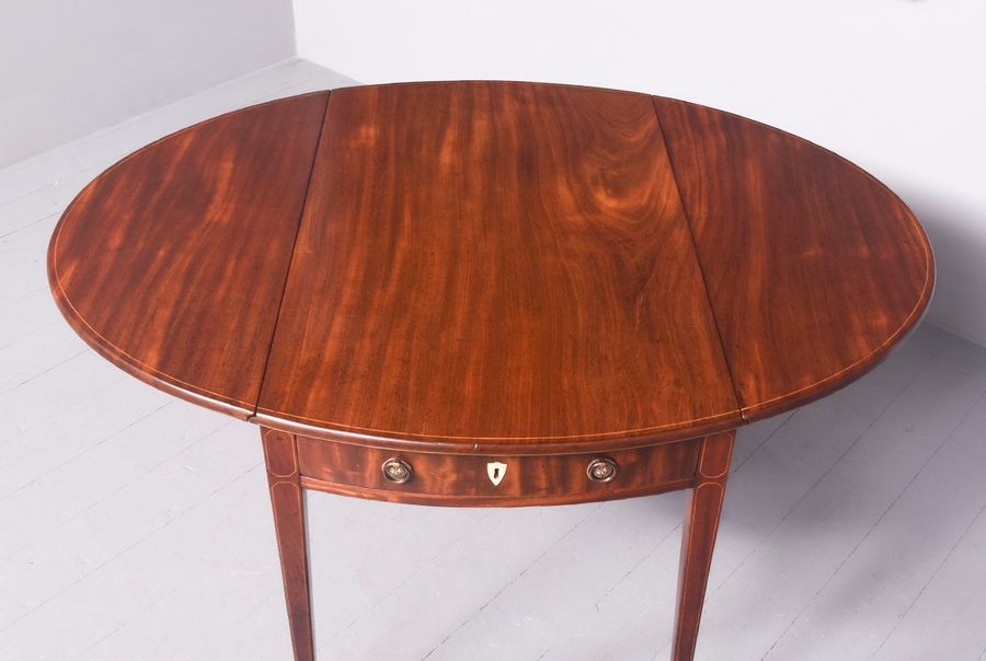 Antique George III Inlaid Mahogany Pembroke Table