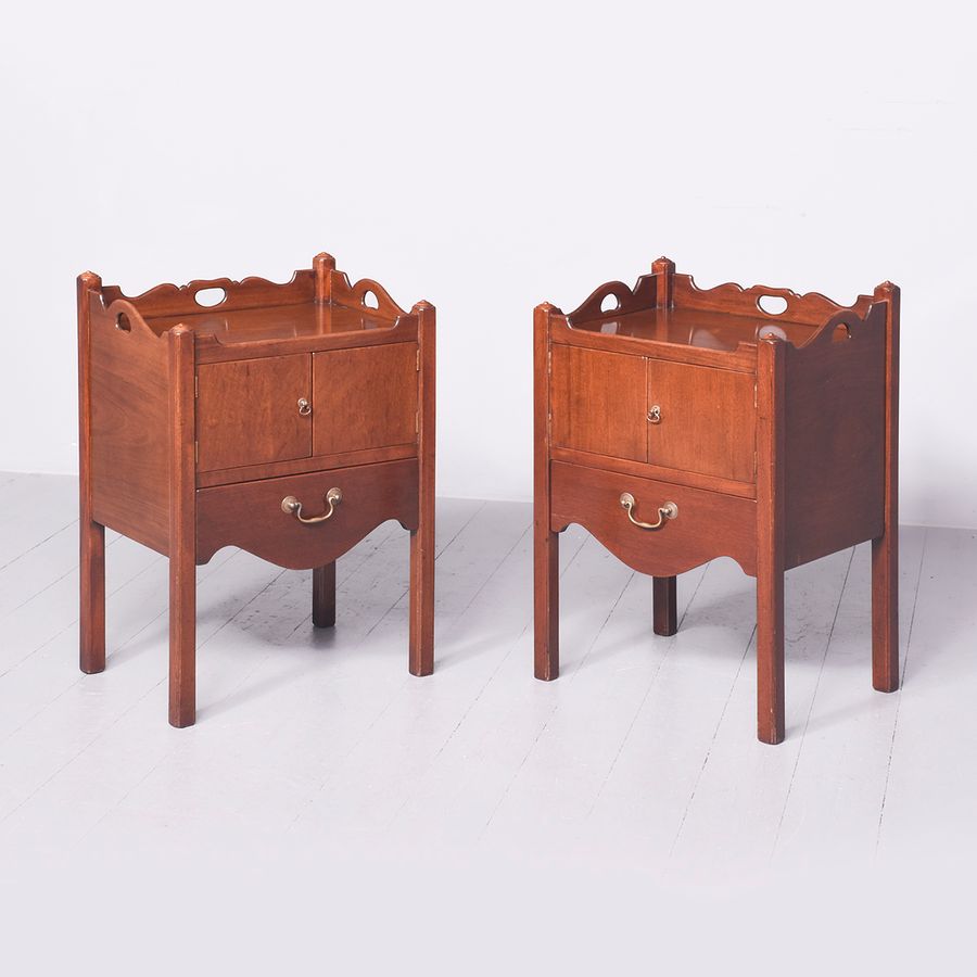 Pair of George III Style Mahogany Commodes