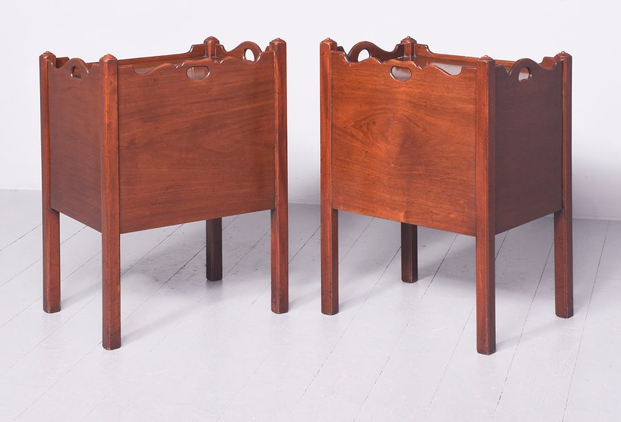 Antique Pair of George III Style Mahogany Commodes