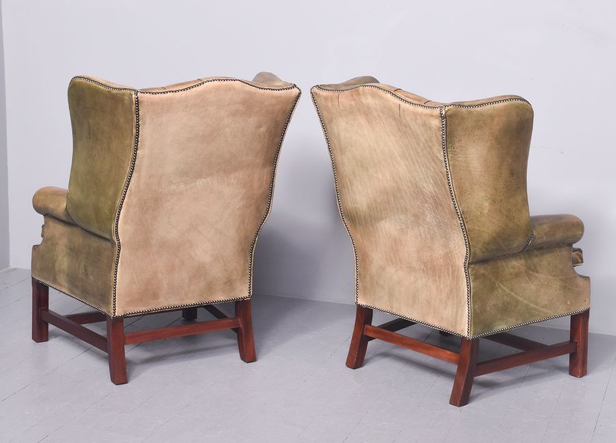 Antique Pair of Georgian Style Wing Chairs