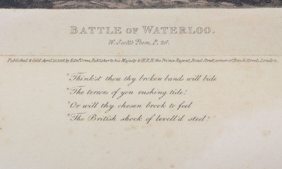 Antique Rare Set of 8 Coloured Battle Waterloo Prints