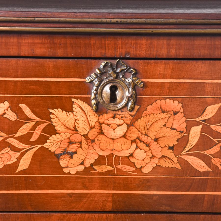 Antique Dutch Marquetry Secretaire Cabinet