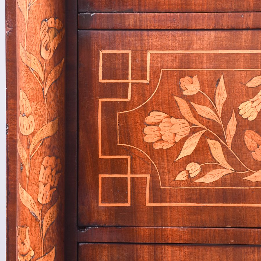 Antique Dutch Marquetry Secretaire Cabinet