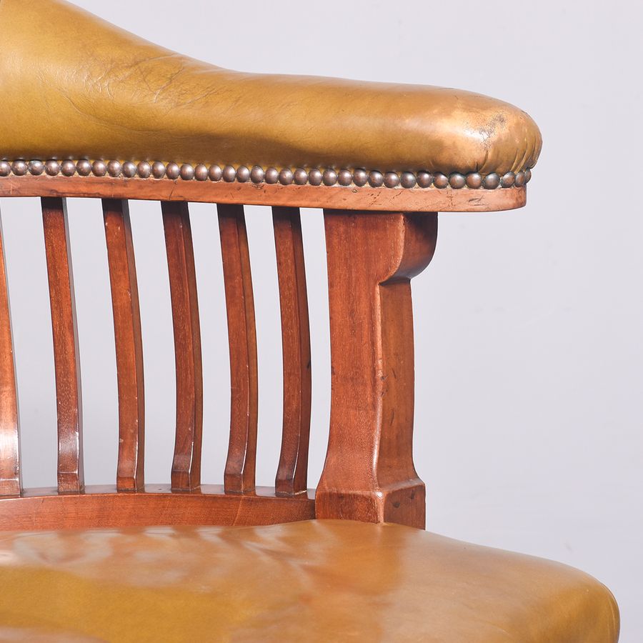 Antique Mahogany Framed Horseshoe Desk Chair