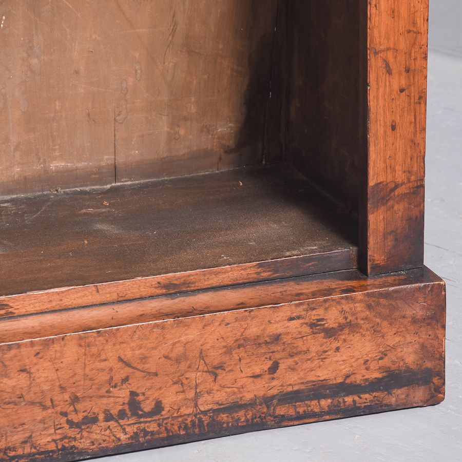 Antique Rare Pair of Original Victorian Figured Walnut Open Bookcases