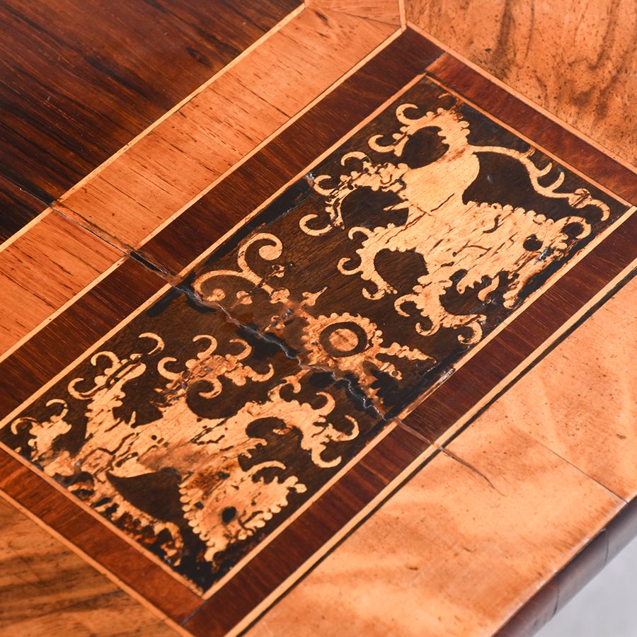 Antique Unusual-Style Decorative, Victorian Inlaid Rosewood and Satinwood Centre Table