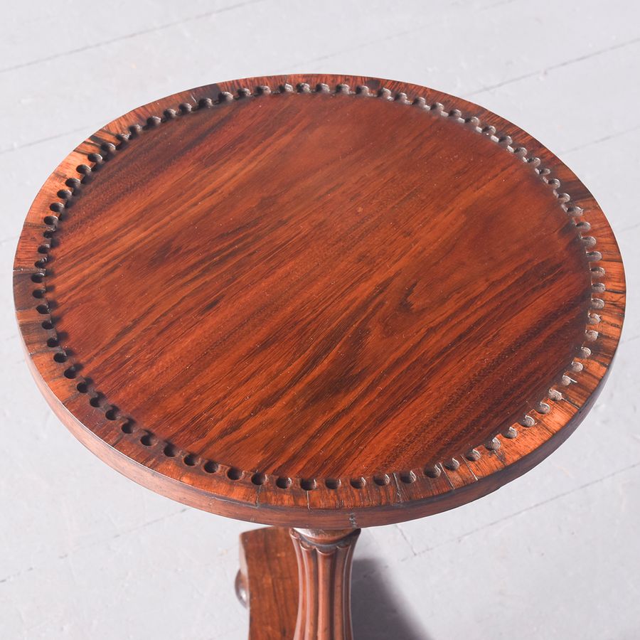 Antique Attractive William IV Rosewood Wine or Occasional Circular Top Table 