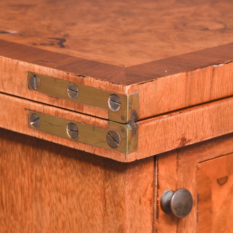 Antique George III Style Burr Walnut Bachelor Chest