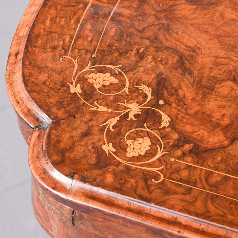 Antique Mid-Victorian Burr-Walnut Games Table