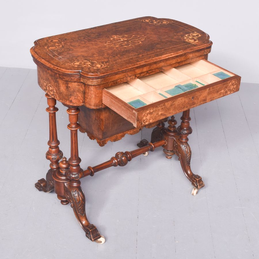 Antique Mid-Victorian Burr-Walnut Games Table