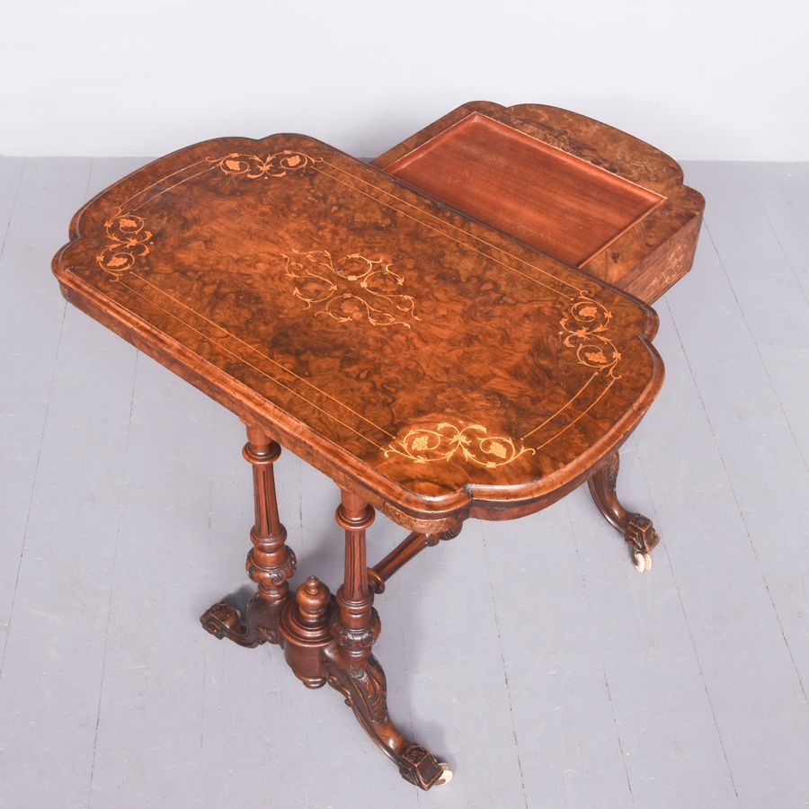 Antique Mid-Victorian Burr-Walnut Games Table