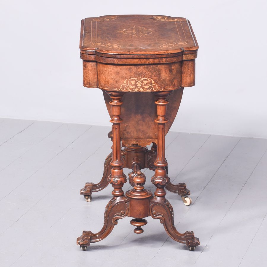 Antique Mid-Victorian Burr-Walnut Games Table