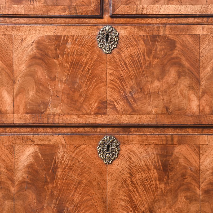 Antique George II Style Figured Walnut Chest on Stand In Excellent Condition