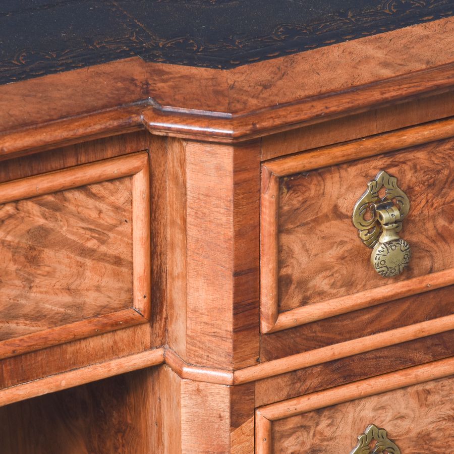 Antique Quality Burr-Walnut George II Pedestal Desk