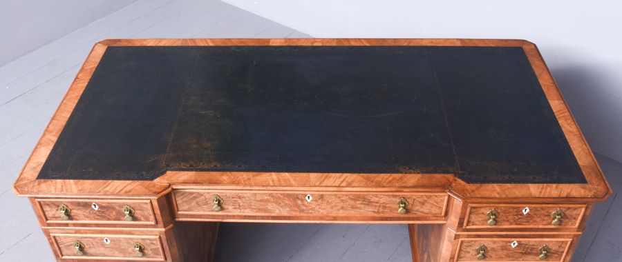 Antique Quality Burr-Walnut George II Pedestal Desk