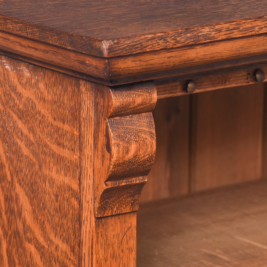 Antique Edwardian Oak Open Bookcase