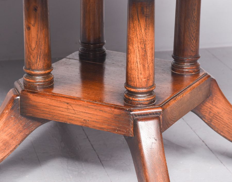 Antique Georgian-Style Extending Oak Oval Dining Table of Desirable Proportions