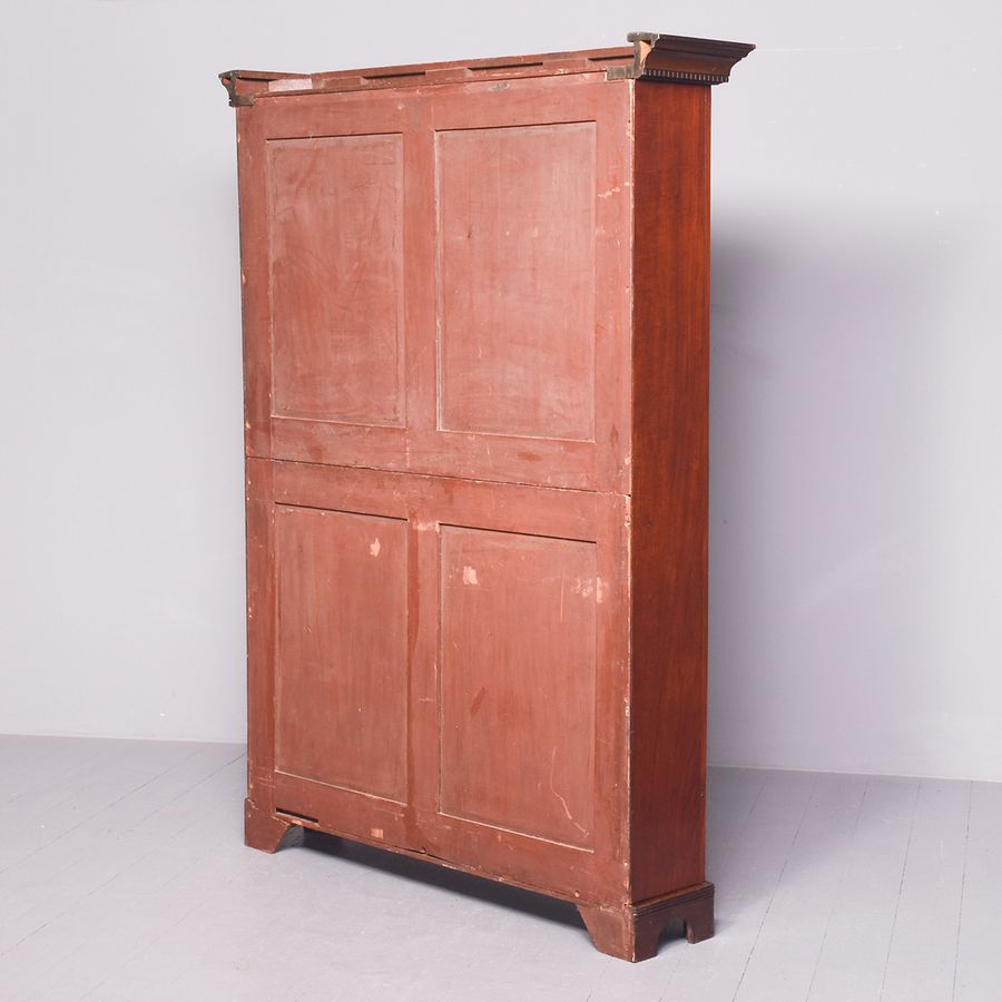 Antique Georgian Style Tall Mahogany Open Bookcase 