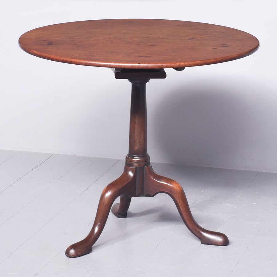 Antique  George III Circular Mahogany Snap Top Table