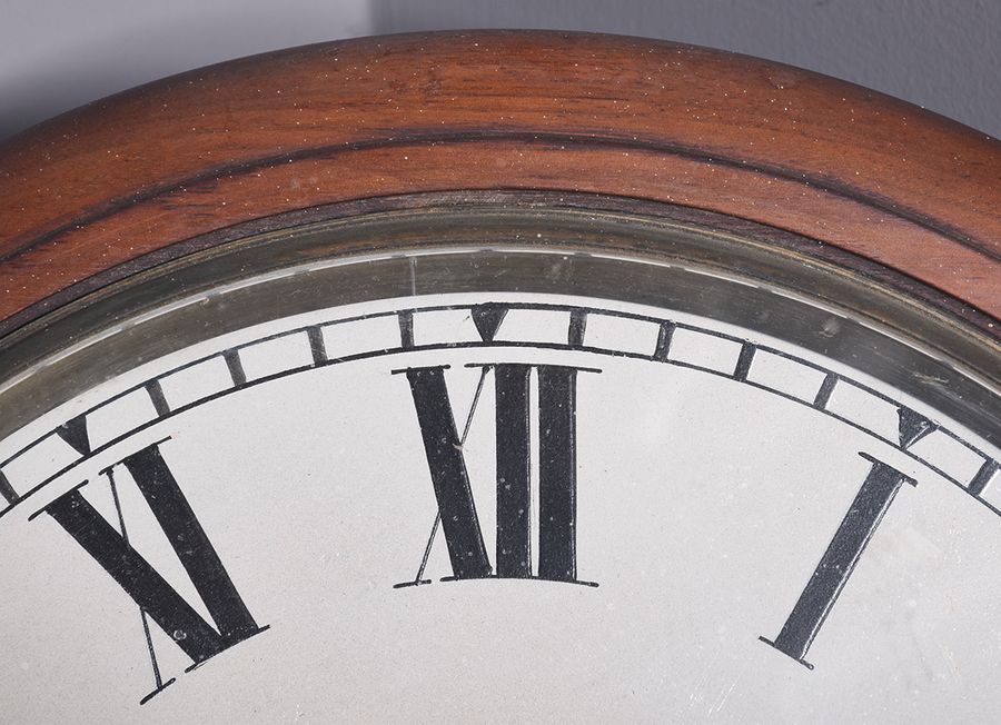 Antique Victorian Mahogany Fusee Wall Clock