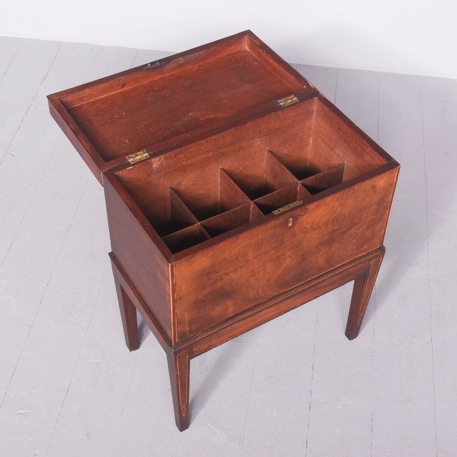 Antique George III Inlaid Mahogany Cellarette or Wine Box 