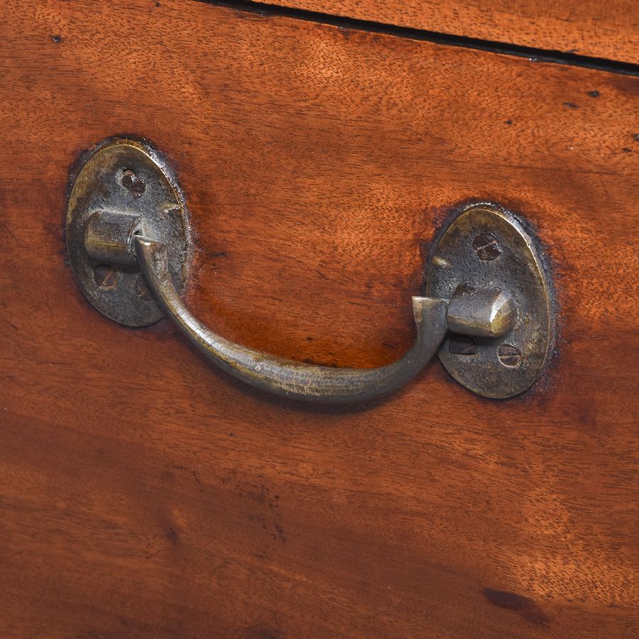 Antique Quality Victorian Brass-Bound Camphor Military Trunk