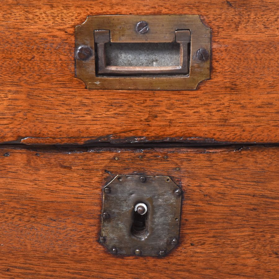 Antique Quality Victorian Brass-Bound Camphor Military Trunk