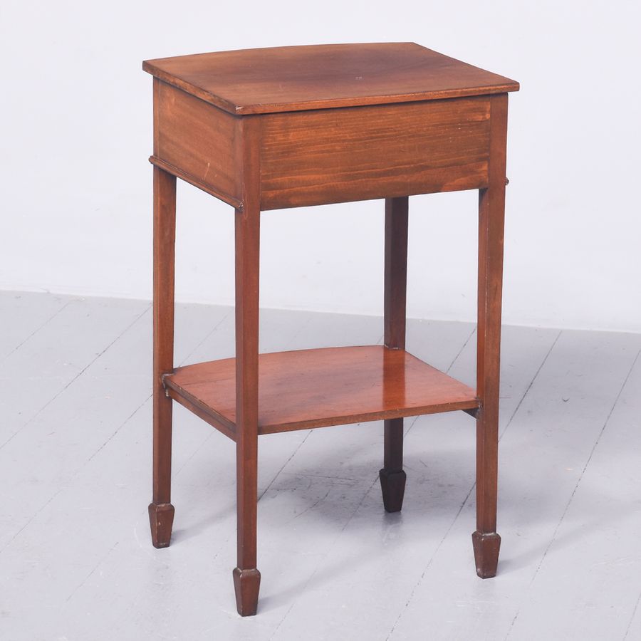 Antique Neat-Sized Georgian-Style Bowfront Side Table