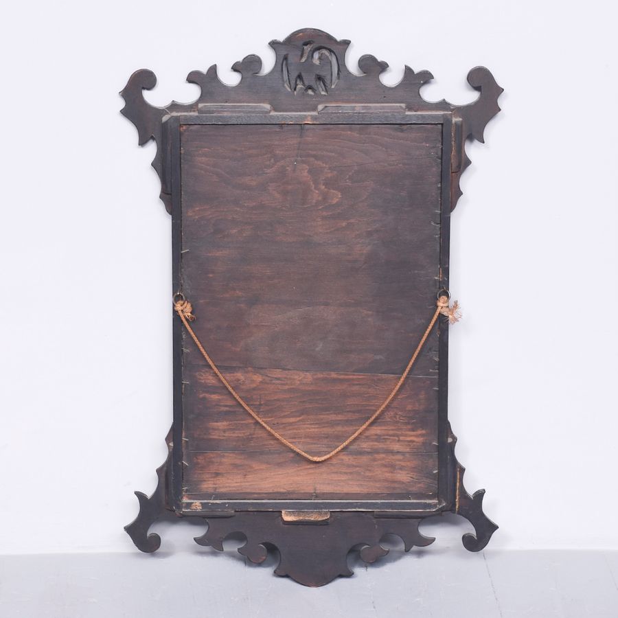 Antique Chippendale-Style Fretted Mahogany Wall Mirror