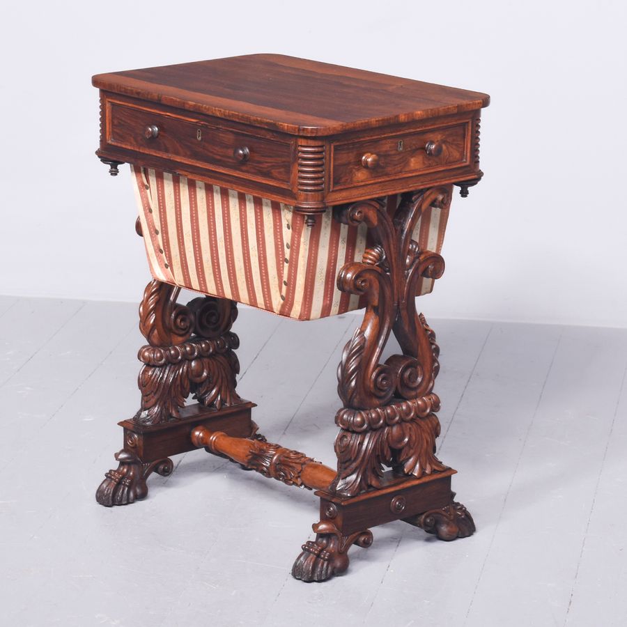 Antique George IV Rosewood Work Table