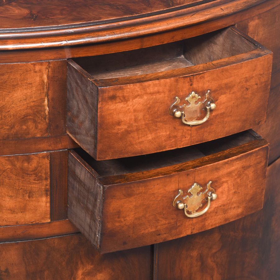 Antique Early Georgian-Style Figured Walnut Freestanding Corner Cabinet