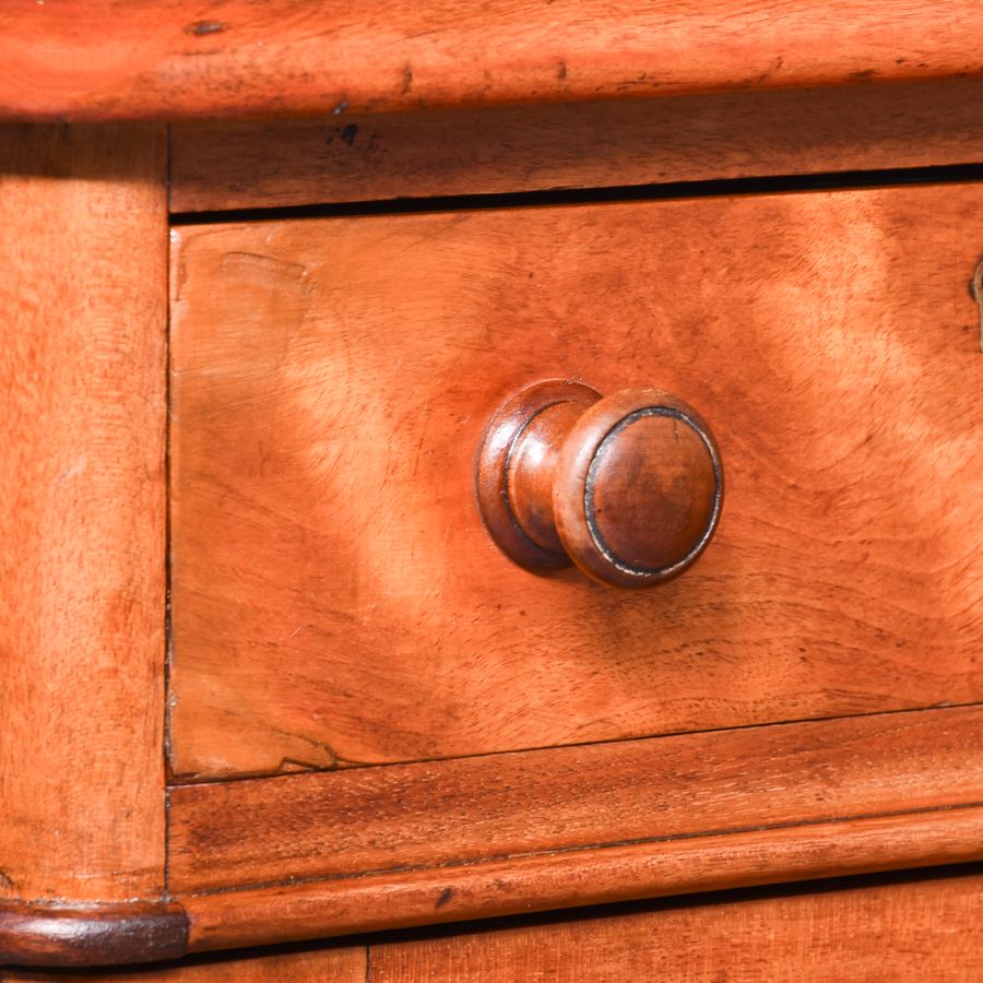 Antique Pair of Victorian Satin Birch Bedside Lockers